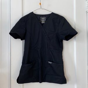 Cherokee xs mall black scrub top